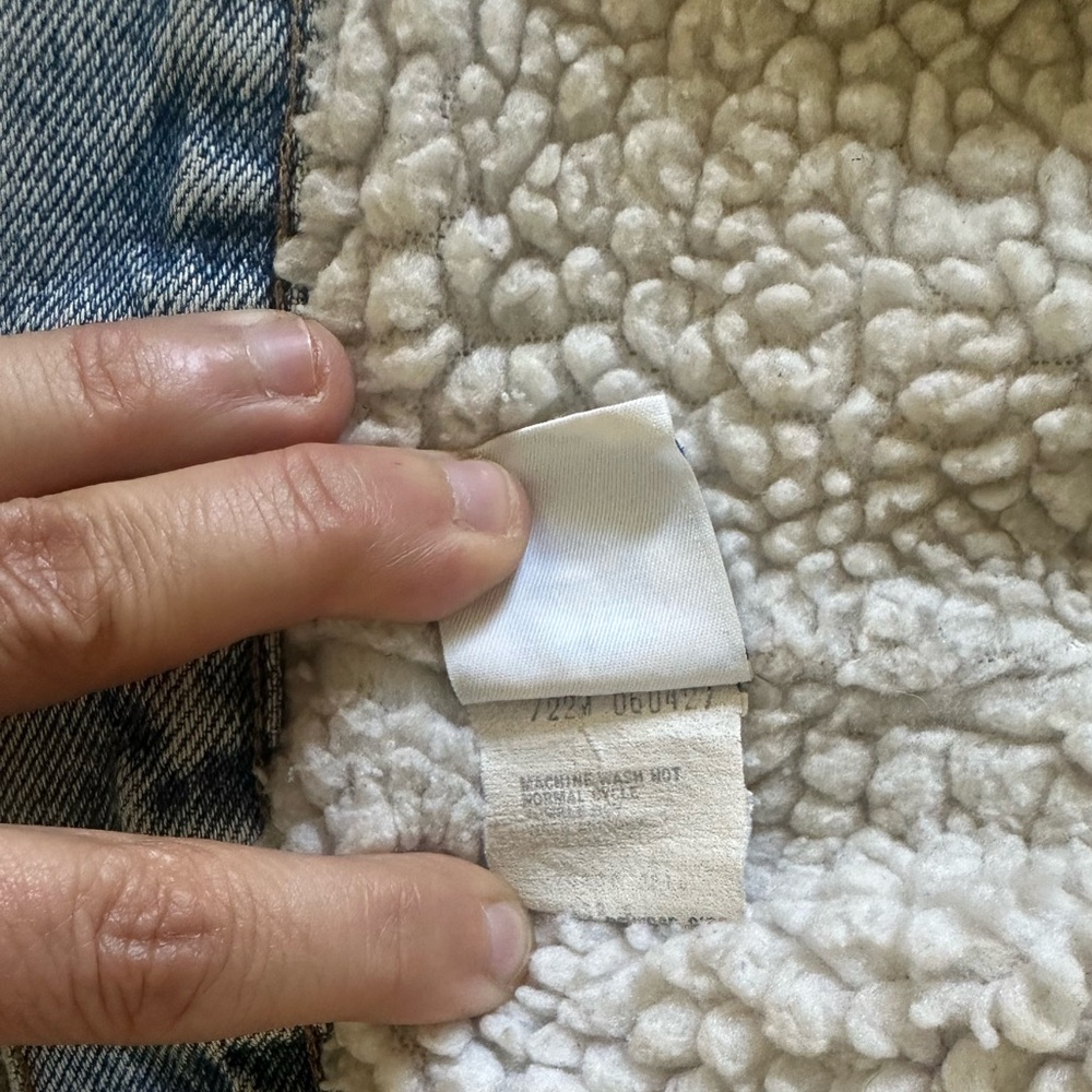 Vintage orange tab Little Levi’s Sherpa lined denim jacket 2T - Picture 9 of 14
